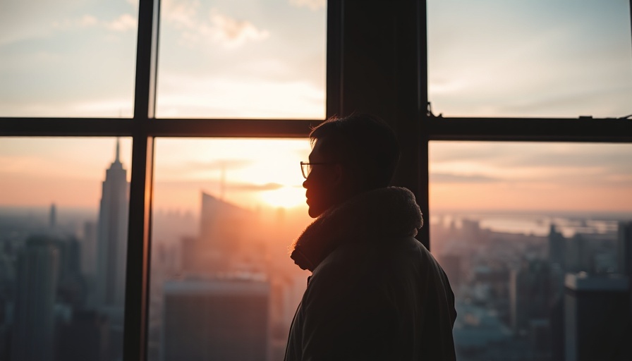 Silhouetted person observing cityscape at dawn for hiring trends inspiration.