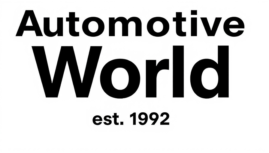 Bold text logo of Automotive World est. 1992 on white background.