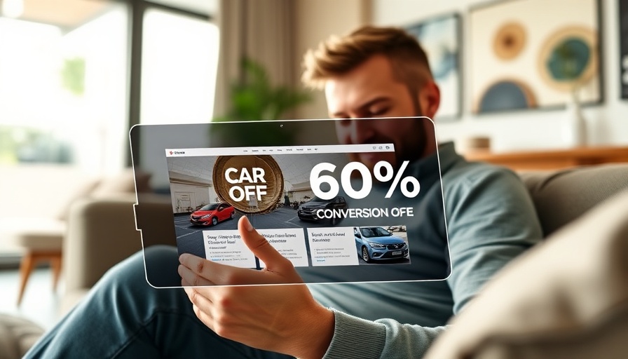 Conversion Rate Optimization shown with car browsing on tablet.