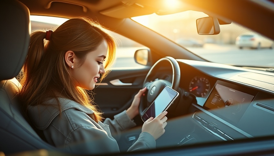 Automotive connectivity with modern tablet interface in a car.