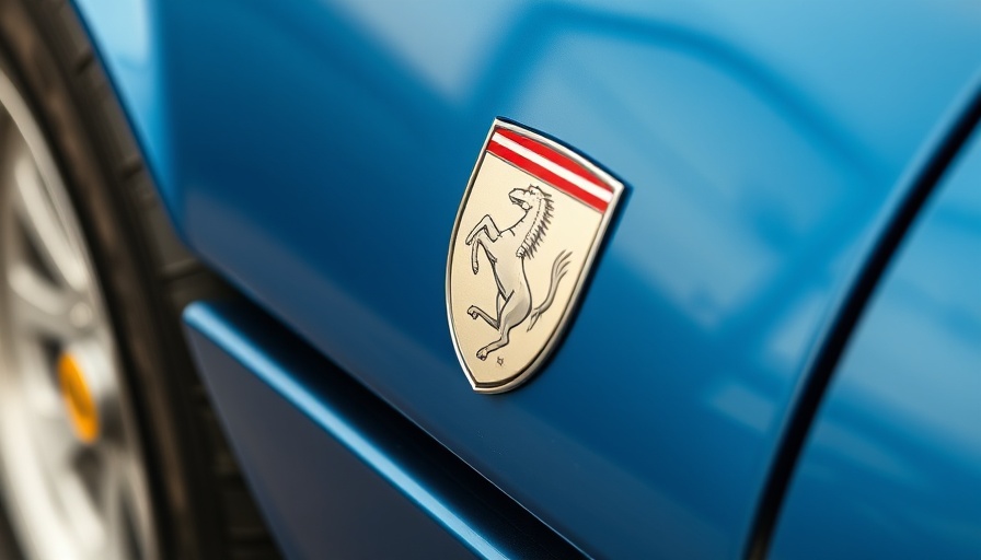 1982 Ferrari 400i pininfarina badge close-up on car's side.