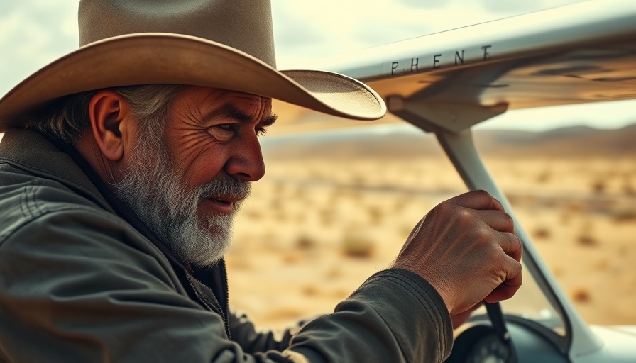 Man in cowboy hat working on aircraft, related to defense tech recruitment.