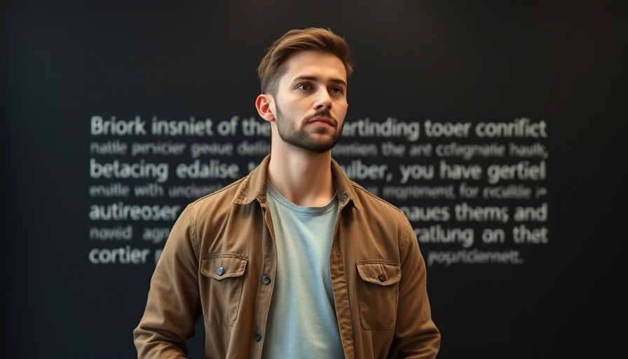 Confident man discussing AI funding at an event.