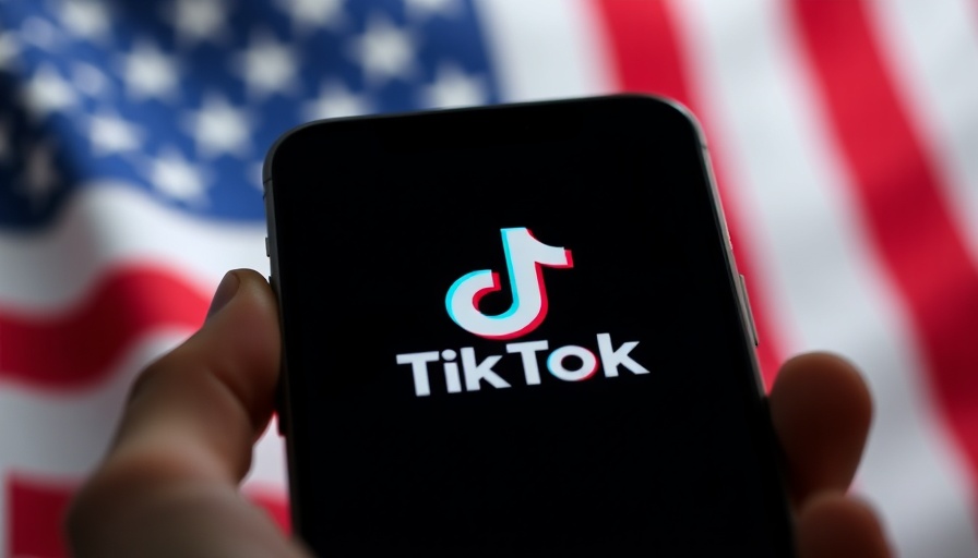 TikTok app on phone with U.S. flag background, TikTok restoration concept.