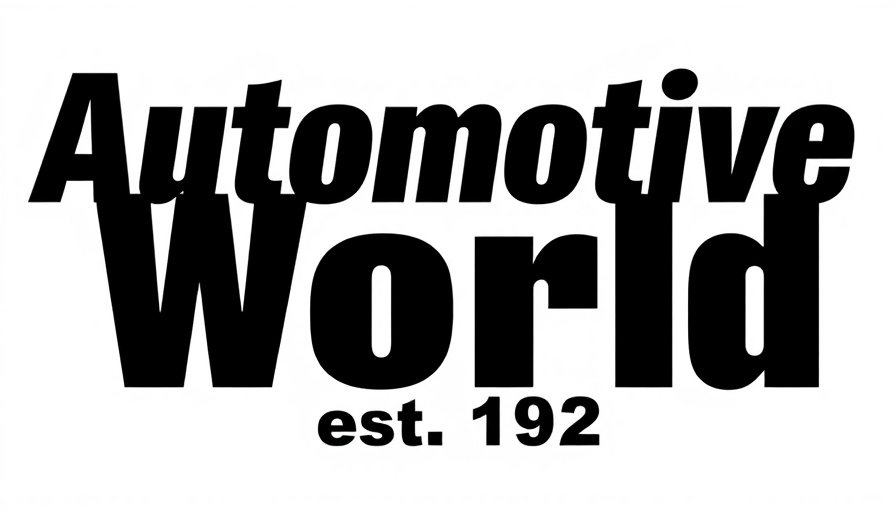 Automotive World est 1992 logo in bold black font