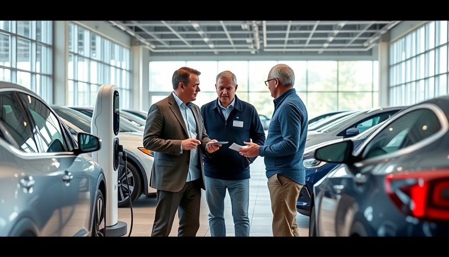 EV Expert Certification discussion in modern showroom.