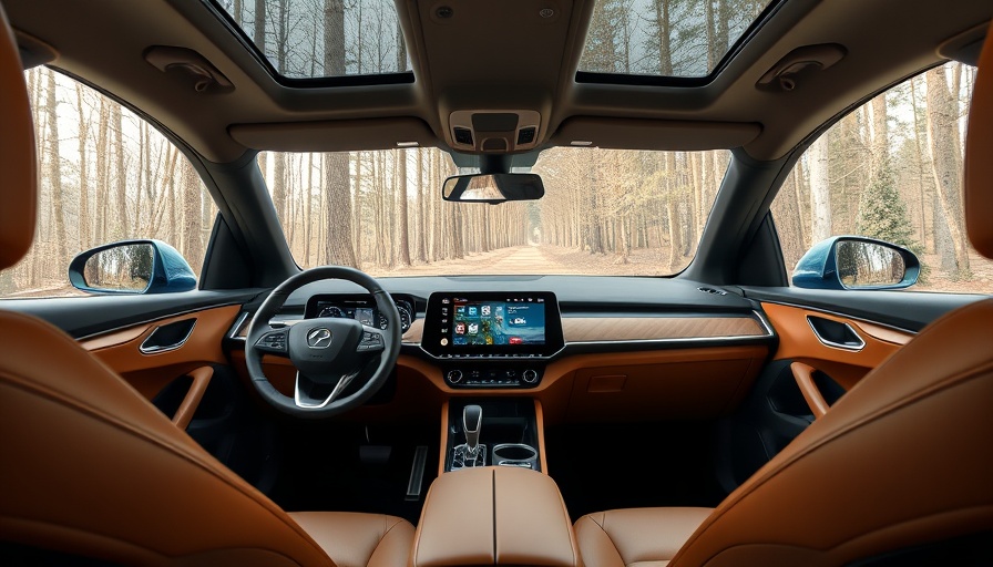 Rivian R3X interior with luxurious tan seats and digital dashboard.