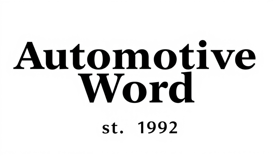 Automotive World est. 1992 logo, sustainable innovation theme