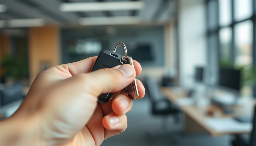 Car keys held in hand representing real-time location services.