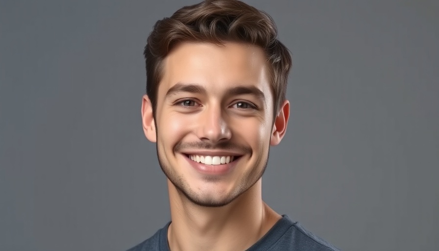 Portrait of a smiling young man with neutral lighting.