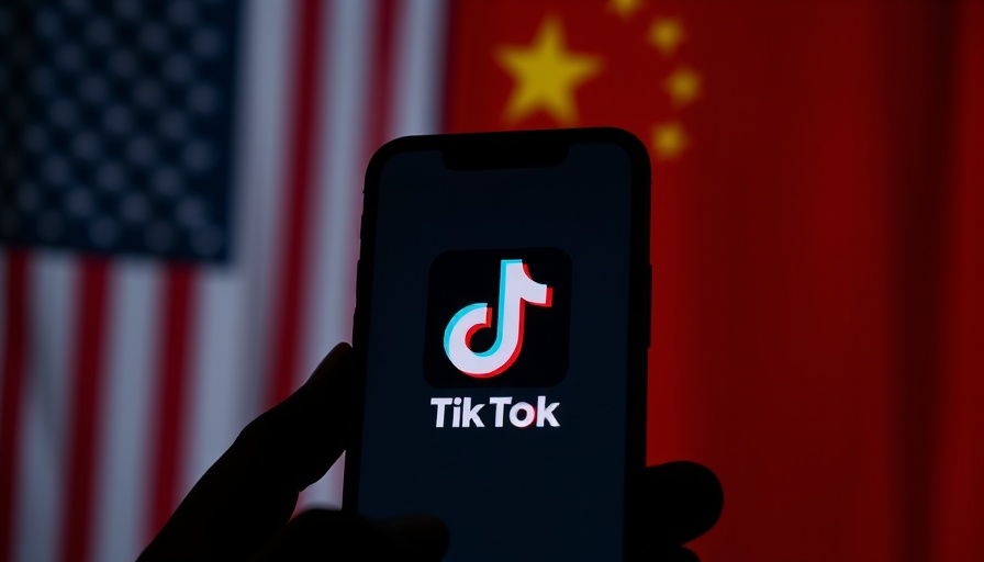 TikTok logo on smartphone with American and Chinese flags in background, Oracle TikTok takeover concept.