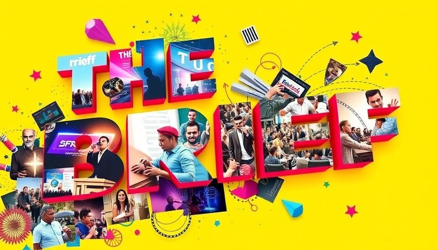 Vibrant marketing collage with 'THE BRIEF' text and event imagery. Experiential Marketing