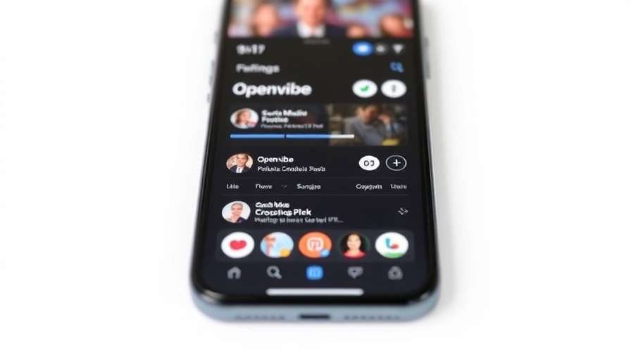 Openvibe social media crossposting interface on smartphones.