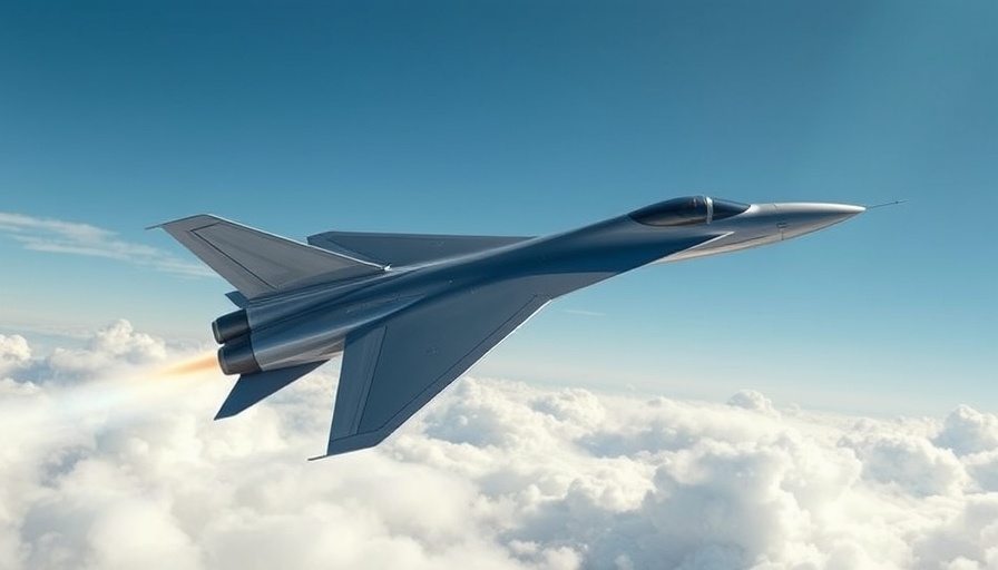 Supersonic travel jet soaring through the sky.