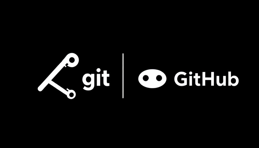 Git and GitHub logos in black and white graphic.