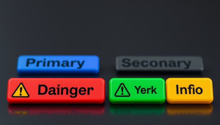 Colorful button components displaying multiple component variants.