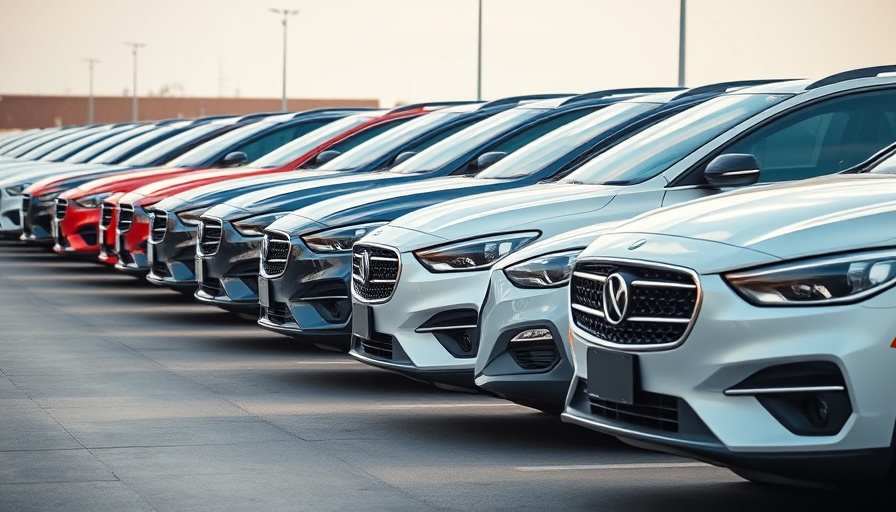 Row of parked cars in an urban lot, symbolizing negative equity.