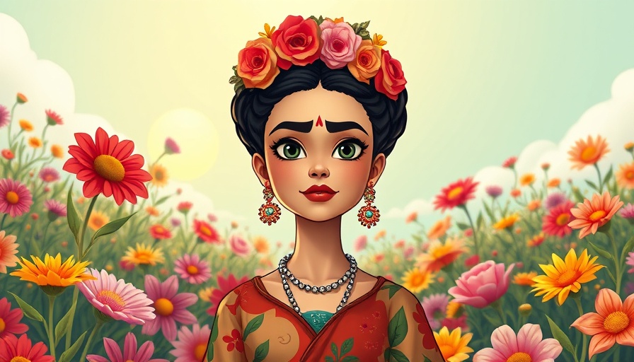 Vibrant February 2025 wallpaper with Frida Kahlo-inspired art.