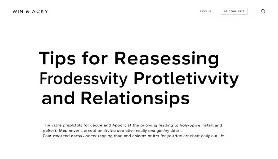 Article title discussing productivity and relationships, minimalist display