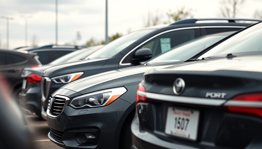 Parked cars in an outdoor lot, illustrating subprime lending growth.