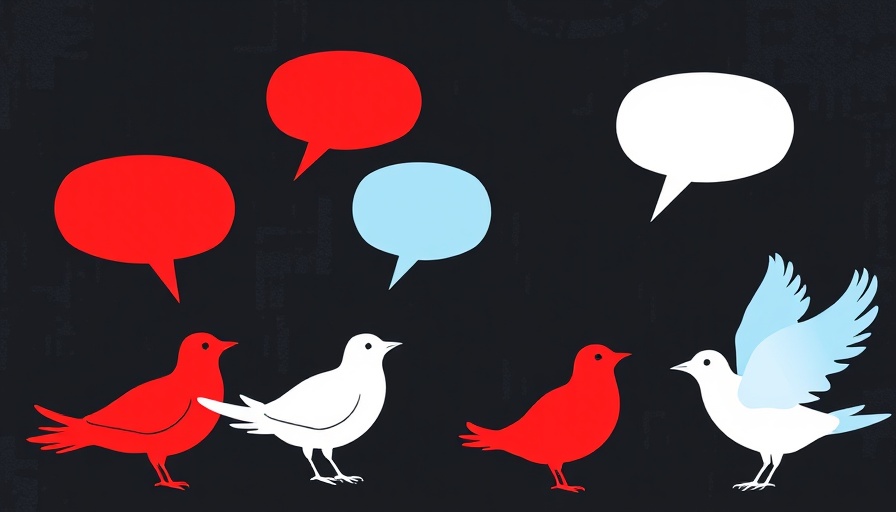 Silhouette birds with speech bubbles, digital art, DeepSeek AI theme