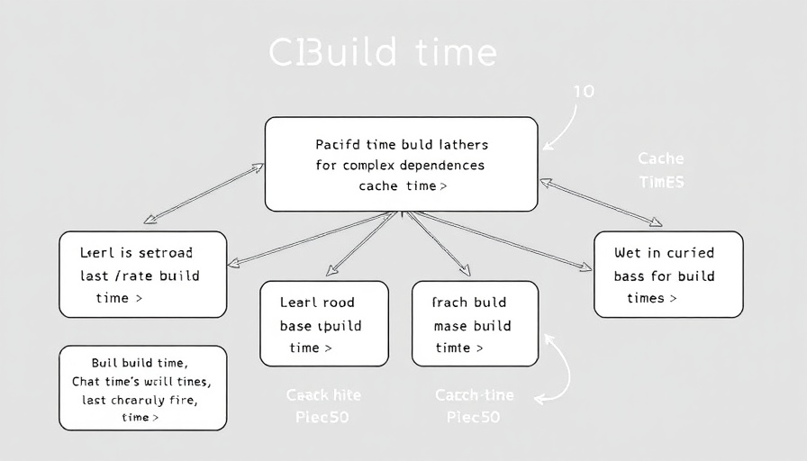 CI build time diagram showing dependencies and cache issues