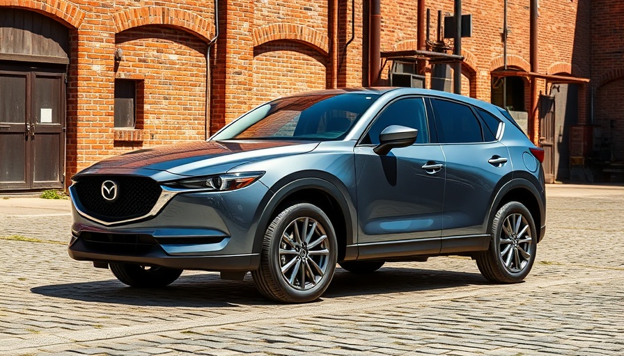 2025 Mazda CX-50 parked stylishly in brick warehouse setting.