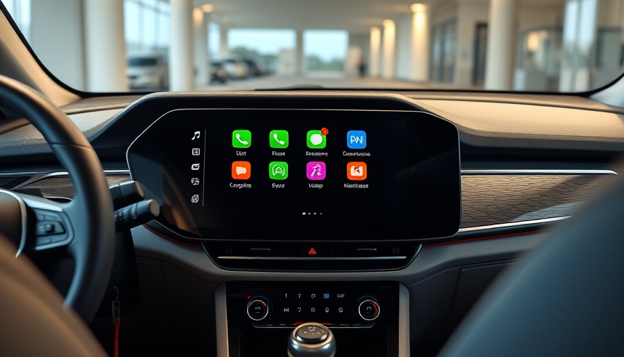 Modern car dashboard touchscreen displaying in-car voice assistant.