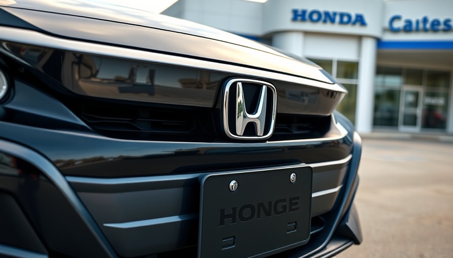 CPO sales spotlight on a Honda car front grille at dealership.