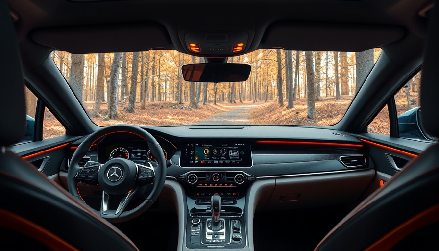 Modern car interior with high-tech dashboard, emphasizing sleek design.