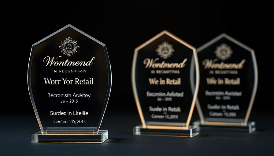 Women in Retail glass awards showcasing achievements.