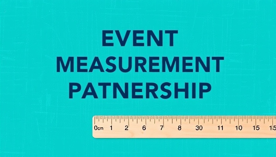 Event Measurement partnership graphic with teal background.