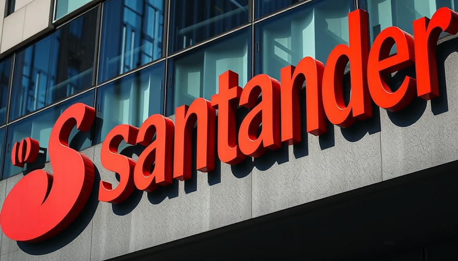 Santander signage on building, showcasing modern architecture, Automotive Market 2025.