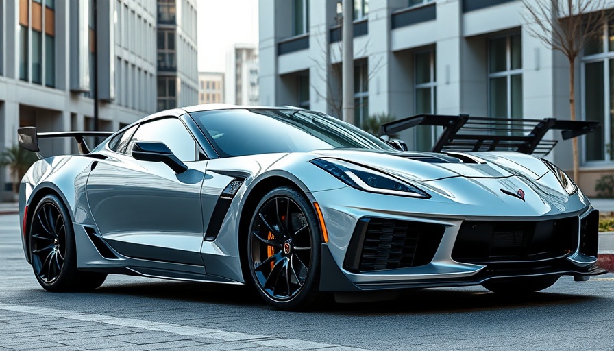 Corvette ZR1 parked in urban setting with sleek design.