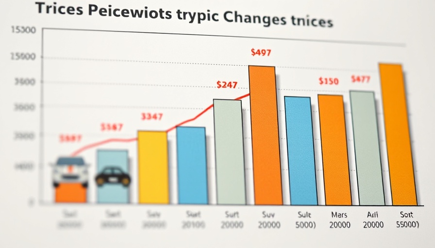 Analytical bar chart showing wholesale vehicle market price changes.