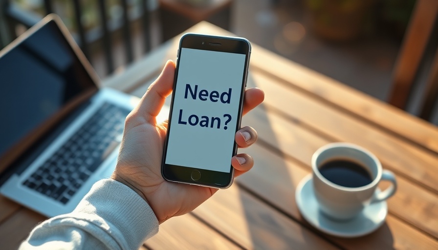 Instant Loan Lookup and Payoff Solution scene with smartphone and laptop.