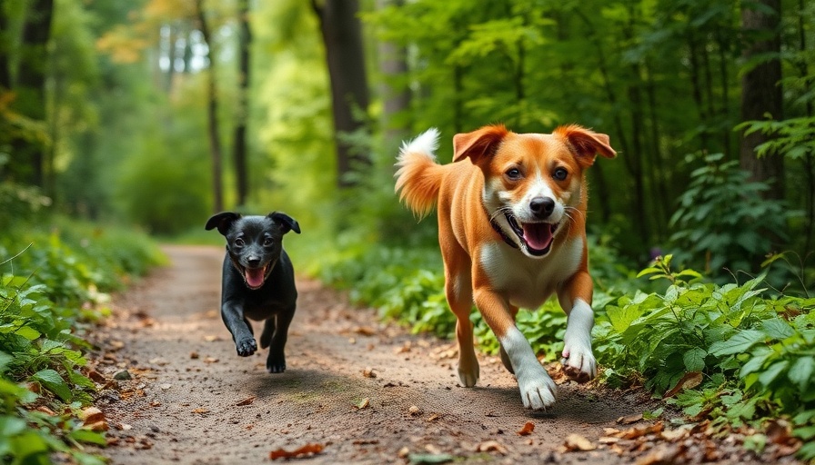 Joyful dogs playing on a forest path representing the persecution of joy in leadership.