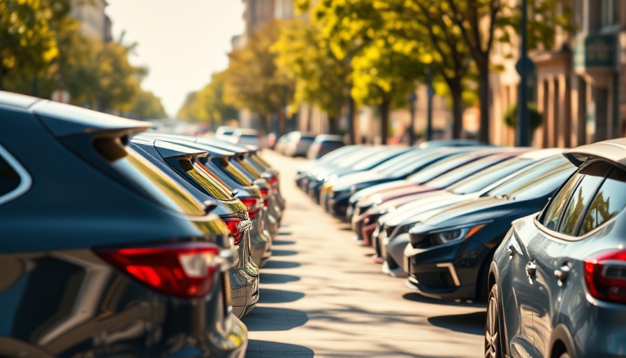 Parked cars on a street indicating Sonic Auto F&I revenue growth.