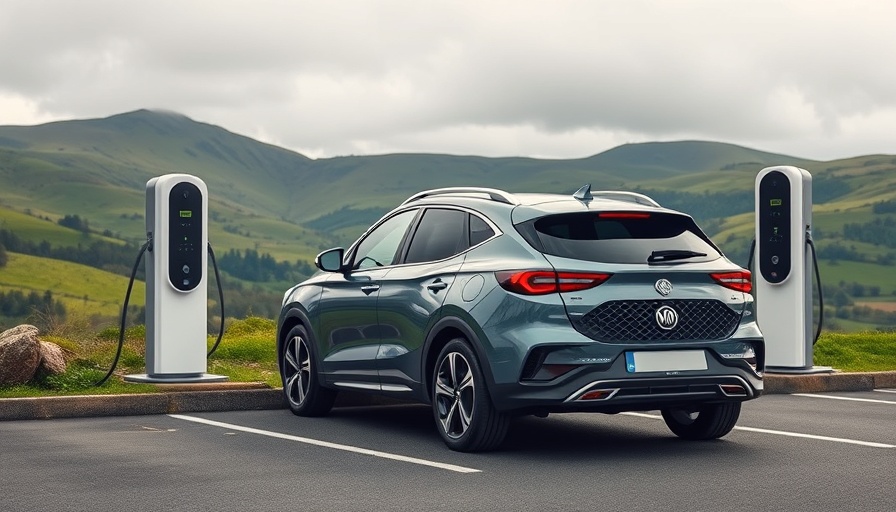 MG4 EV charging in Scotland with scenic landscape.