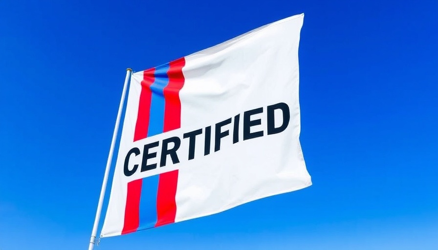 Certified banner against clear blue sky, market challenges.