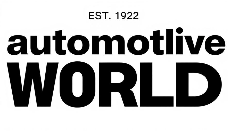 Automotive World est. 1992 logo in black font, minimalistic design.