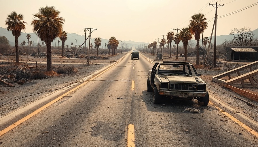 Charred vehicles after California wildfires