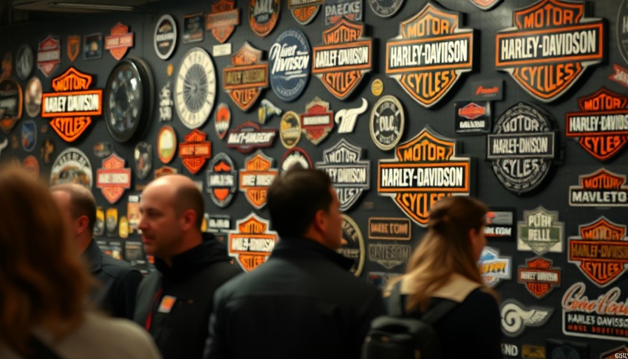 Harley-Davidson decals on display amid powersports retail closures 2025.