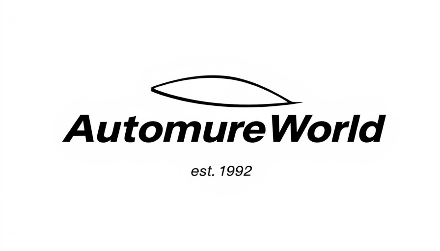 Automotive World logo, est. 1992, black and white flat design.