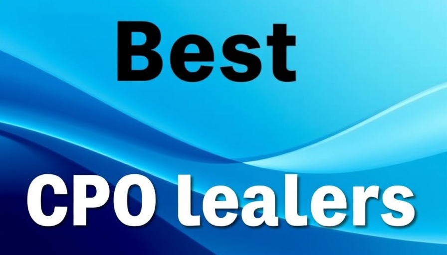 Best CPO Dealers promotional text on abstract blue background.