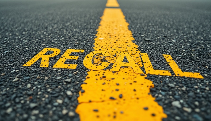 Yellow 'Recall' text on asphalt, optimizing the recall process.