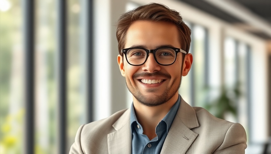 Man in glasses confidently smiling in office setting, addressing SSP Curation Risks for Publishers.