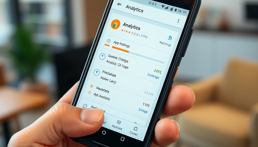 Smartphone showing Google Analytics app interface, detailed view.