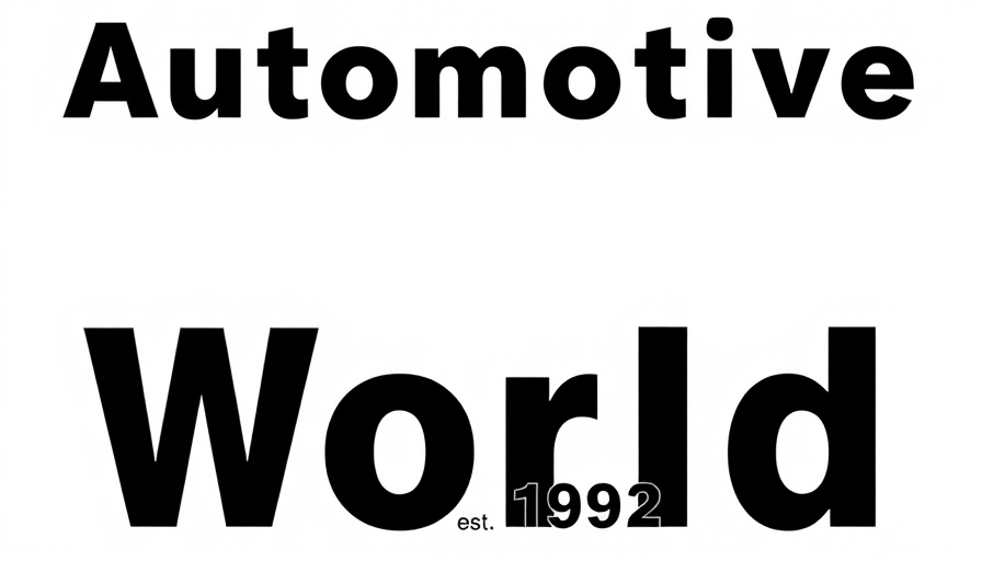 Bold black Automotive World logo, est. 1992, in sleek design.