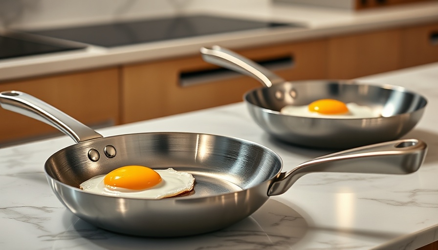 Stainless steel pans with eggs, enhancing customer cooking experience.